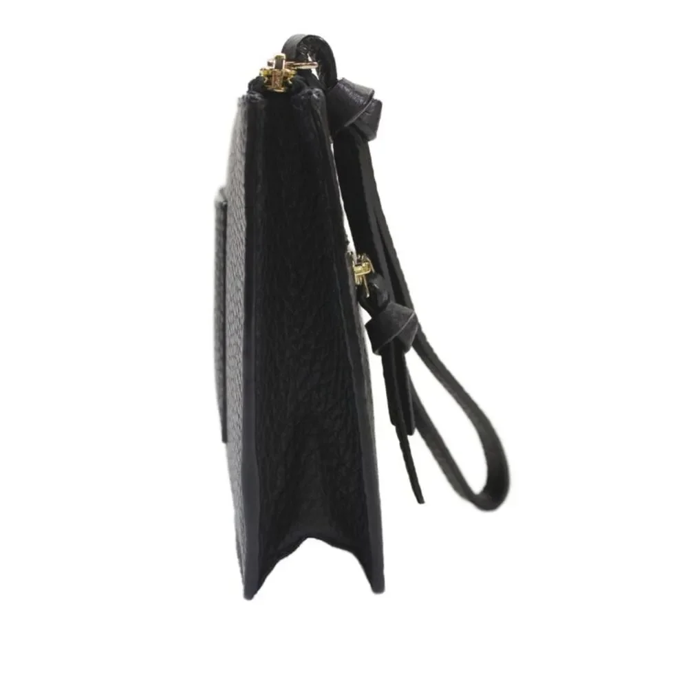 Kate Spade Womens Leather Striped Interior Zip Wristlet Black